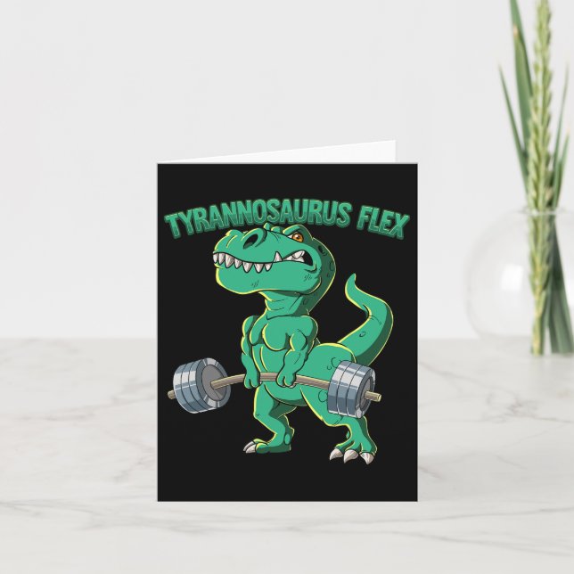 T-rex Gym Bodybuilding Tyrannosaurus Flex Karte (Vorderseite)