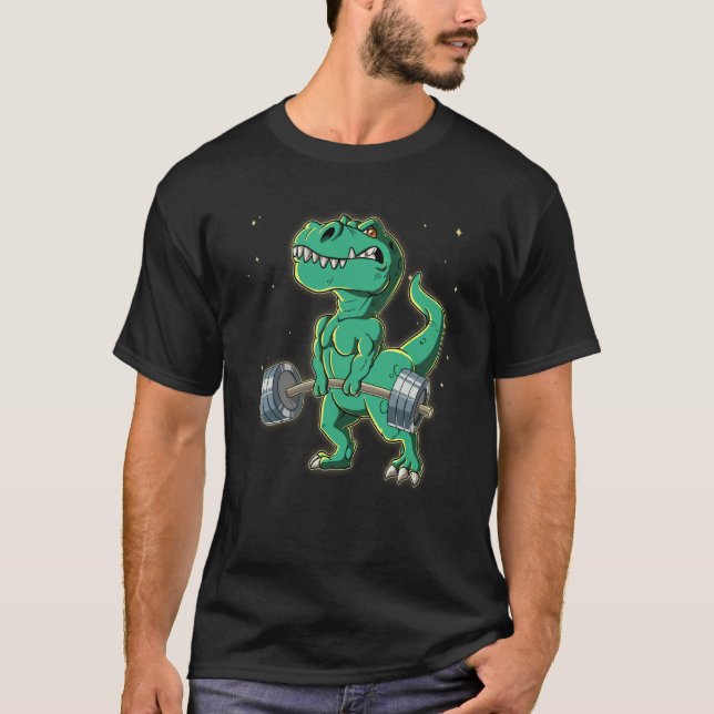 T rex Gym Weight Training Deadlift  2 T-Shirt (Vorderseite)