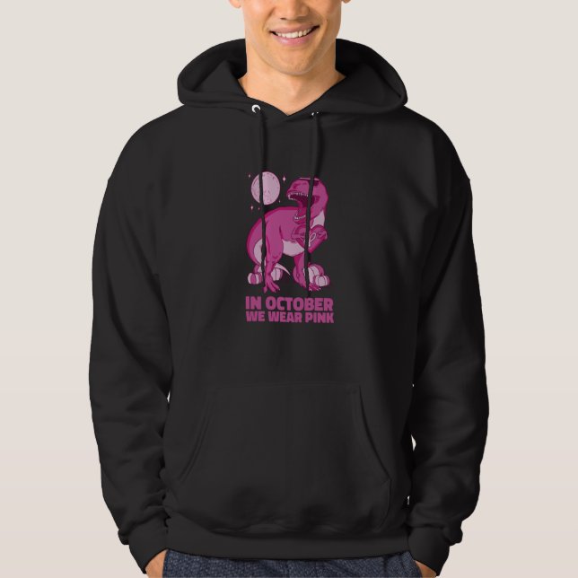 T Rex Halloween October Pink  Men Women Hoodie (Vorderseite)