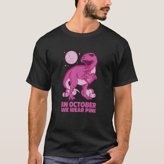 T Rex Halloween October Pink  Men Women T-Shirt (Vorderseite)