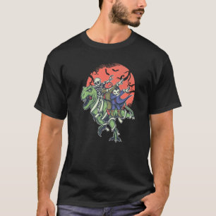 T REX HALLOWEEN SKELETT REITET MUMIE DINOSAURIER R T-Shirt