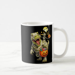 T-Rex Halloween und Ghost Skeleton Reitet auf Mumi Kaffeetasse