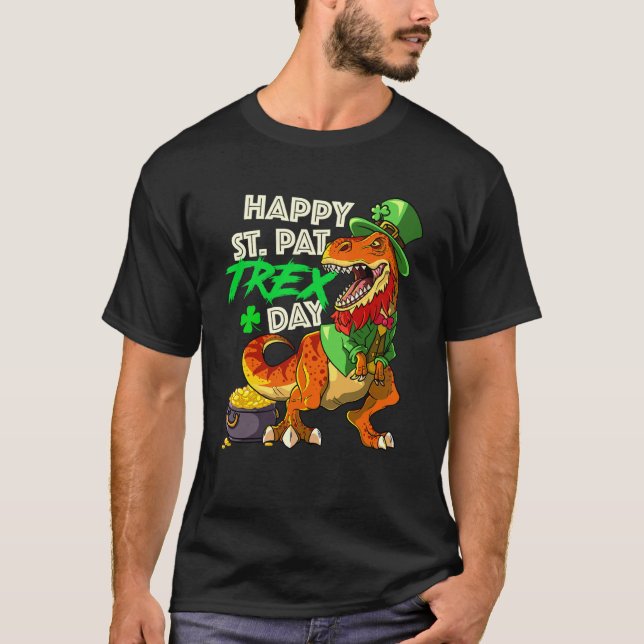 T Rex Happy St Pat Trex Day St Patricks Day Dinosa T-Shirt (Vorderseite)