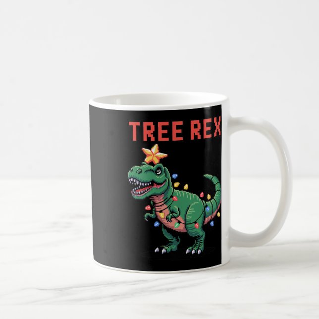 T-Rex hässlicher Weihnachtspullover Dinosaurier  Kaffeetasse (Rechts)