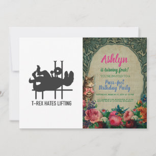 T-rex hasst Heben - Farbe im Hintergrund auswählen Einladung