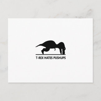 T-rex hasst Liegestütze.ai Postkarte