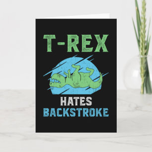 T-Rex hasst Rückschlag schwimmen Schwimmer Schwimm Karte