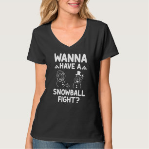 T Rex hasst Snowball-Kämpfe Funny Snow Thwing Sn T-Shirt