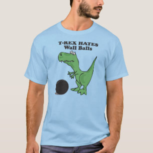T-rex hasst Wand-Ball T-Shirt