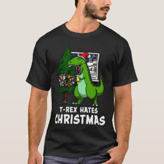 T-Rex hasst Weihnachten Lustiger Dinosaurier Weihn T-Shirt