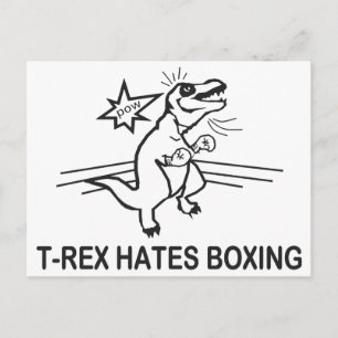 T Rex Hates Boxing Postkarte