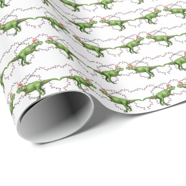 T-Rex Holiday Wrapping Paper Geschenkpapier (Rolleneckpunkt)