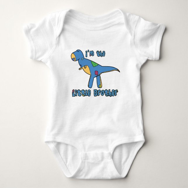 T-Rex Ich bin der kleine Bruder Bekleidung Baby Strampler (Vorderseite)