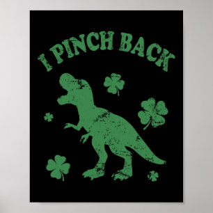 T-Rex Ich boxe dich Lustiger St. Patrick's Day Ich Poster