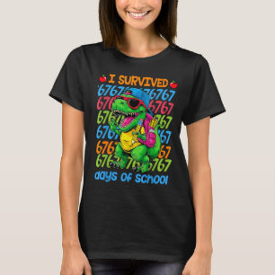 T-Rex ich überlebte 67 Tage Schule Six Seven Meme T-Shirt