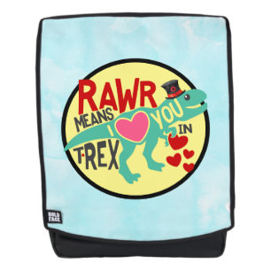 T-Rex in einem Top-Hat-Rawr bedeutet, dass ich Lie Rucksack