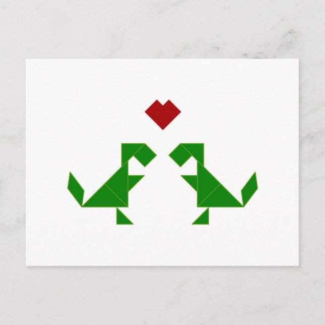 T-Rex in Liebe (Tangramosaurus Rex) Postkarte (Vorderseite)