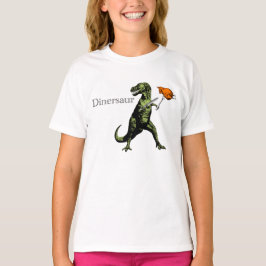 T-Rex isst Huhn mit Messer u. Gabel: Ein T-Shirt