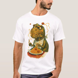 T-Rex kämpft um Spaghetti zu essen T-Shirt