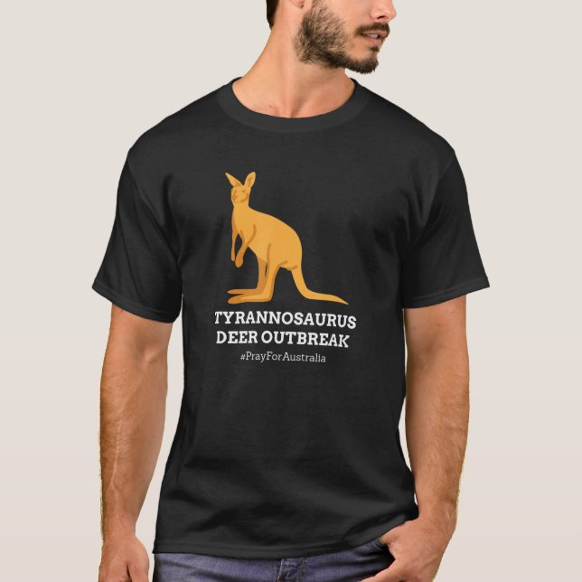 T Rex Kangaroo Tyrannosaurus Deer Australia Spaß T-Shirt (Vorderseite)