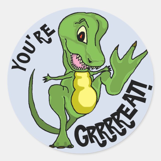 T-Rex Klassischer Rundaufkleber Runder Aufkleber (Vorderseite)