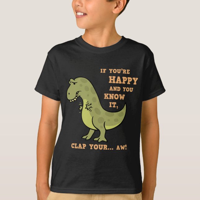 T-Rex Klatschen II T-Shirt (Vorderseite)