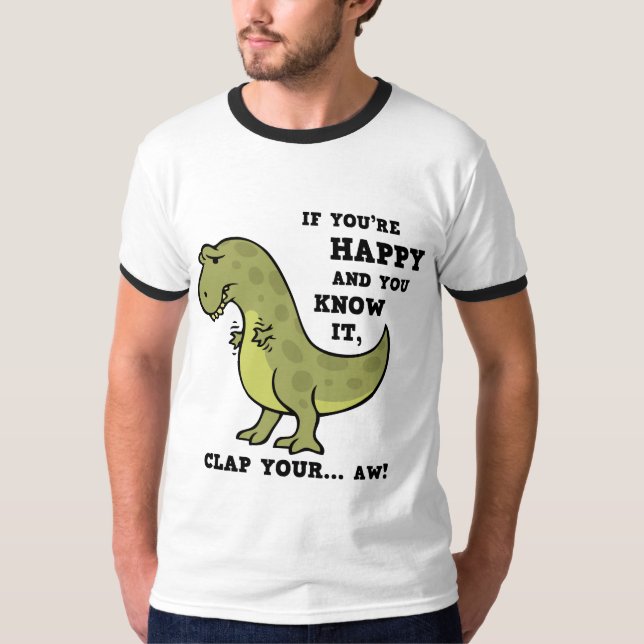 T-Rex Klatschen II T-Shirt (Vorderseite)