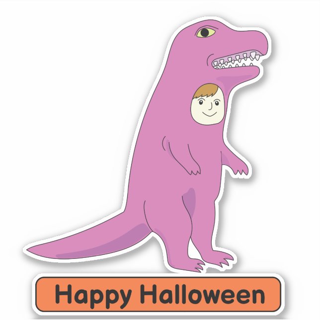 T-rex-Kostümkrautsticker Aufkleber (Vorderseite)