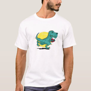 T-rex läuft mit Liebe T-Shirt