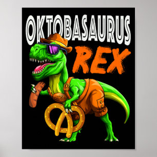 T-Rex Lederhosen Dinosaur bayerischer Kostüm Kinde Poster