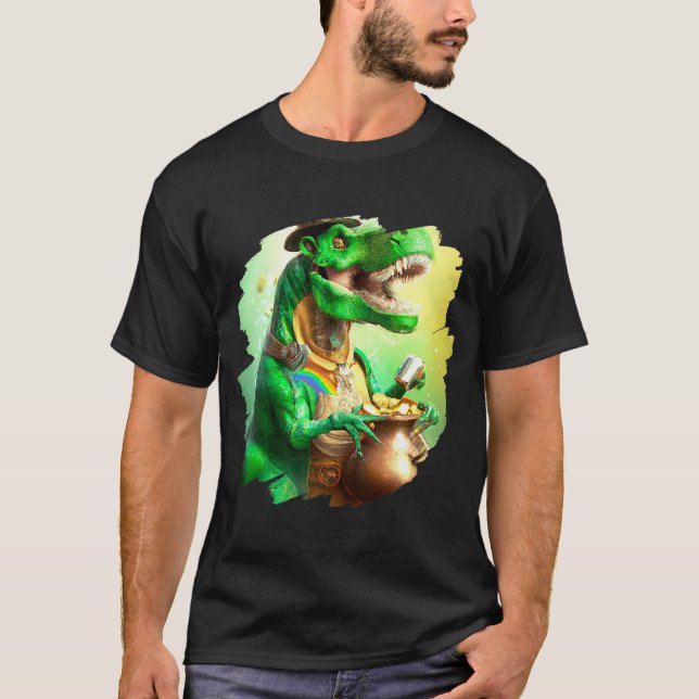 T Rex Leprechaun St Patricks Day Tyrannosaurus Re T-Shirt (Vorderseite)