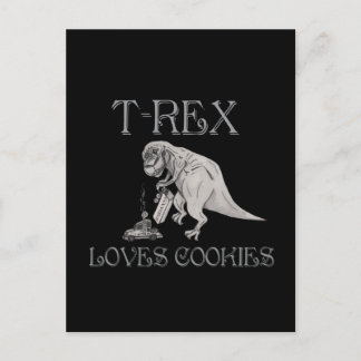 T-Rex-Lieben-Cookies Postkarte