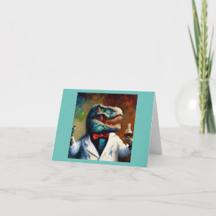T Rex Mad Scientist Karte