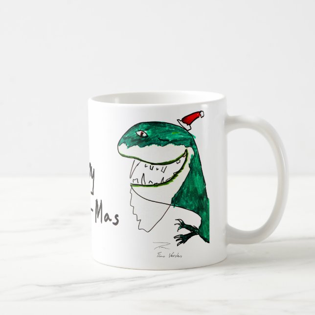 T-Rex-Mas-Weihnachtszeit-Tasse Tasse (Rechts)
