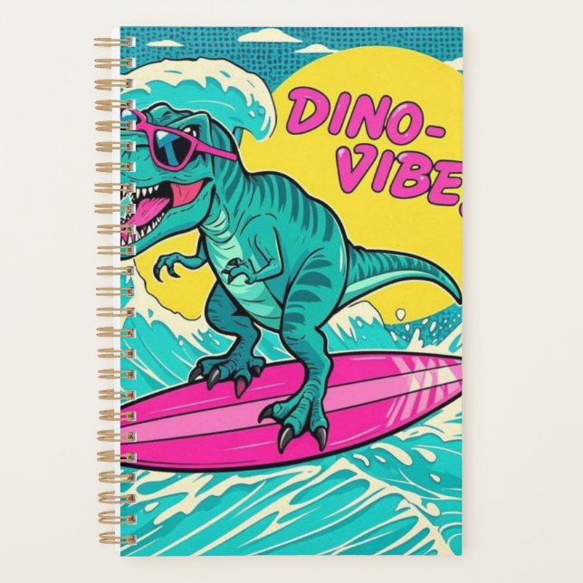 T-Rex mit Sonnenbrille und Neonrosa Planer (Vorderseite)