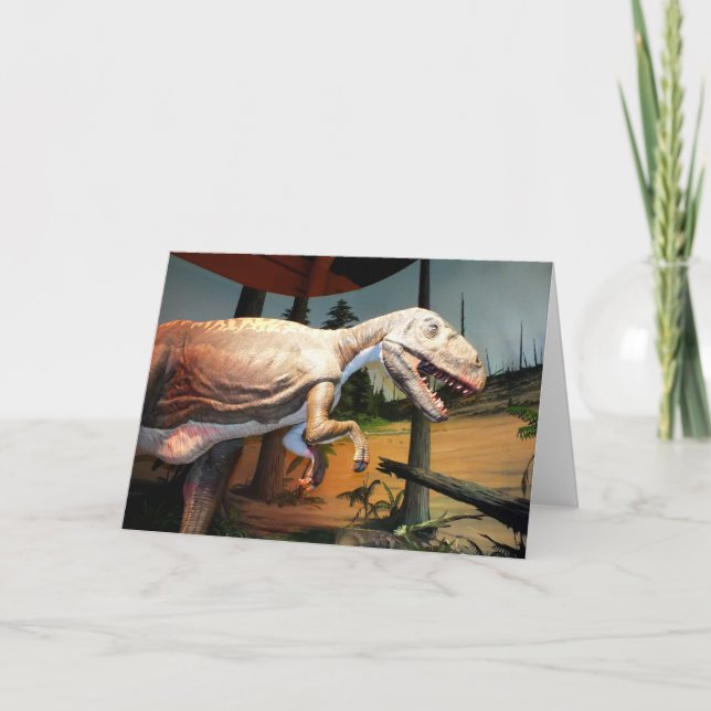 T-Rex-Modell Feiertagskarte (Vorderseite)