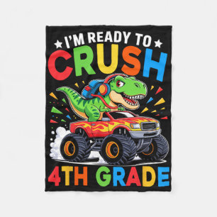T-Rex-Monster-Truck zur Einschulung für die 4. Kla Fleecedecke