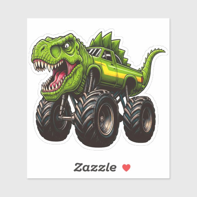 T-Rex-Monstertruck Aufkleber (Blatt)