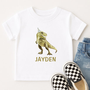 T-Rex Niedlich Dinosaur Party Individuelle Name Baby T-shirt