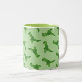 T-Rex Origami Zweifarbige Tasse