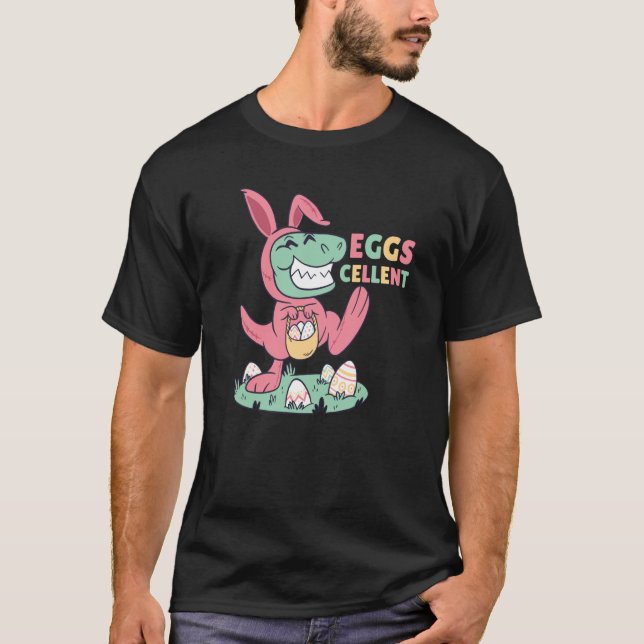 T rex Osterbunny Puffeier Keller T-Shirt (Vorderseite)