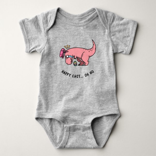 T-Rex Osterkampf Baby Bodysuit Strampler (Vorderseite)