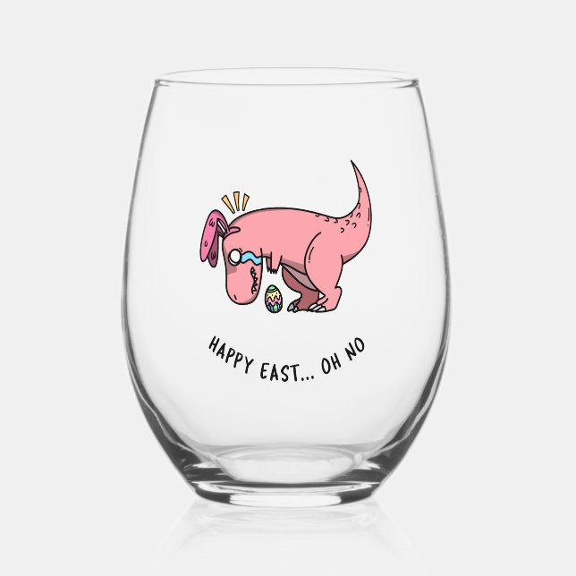 T-Rex Osterkampf Stemless Wine Glass Weinglas Ohne Stiel (Vorderseite)