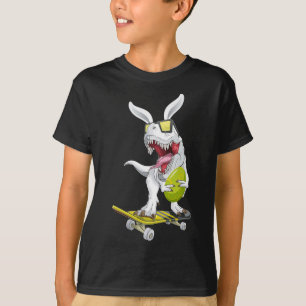T Rex Ostern Dinosaurier Hase hält ein Ei und Ska T-Shirt
