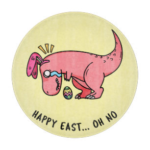 T-Rex Ostern Kampf Runde Glas Schneidbrett Schneidebrett