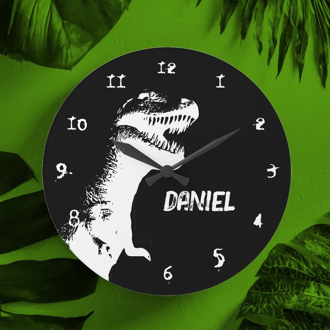 T-Rex Personalisiert Große Wanduhr (Von Creator hochgeladen)