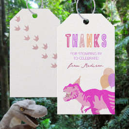 T-Rex Pink Dank Dinosaur Geburtstag Gefallen Tag Geschenkanhänger