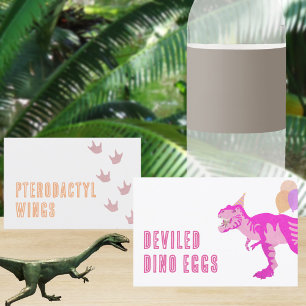 T-Rex Pink DIY Faltes Dinosaurier Food Zelt Cards
