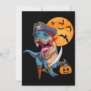 T-Rex Pirate Trick Arr Leckerei Halloween Dinosaur Einladung