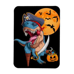 T-Rex Pirate Trick Arr Leckerei Halloween Dinosaur Magnet